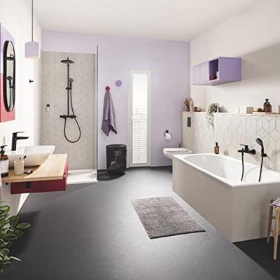 Grohe QuickFix Start S-size wastafelkraan met koude start en push-open waste mat zwart