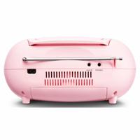 MEDION E66476 Stereo Geluidssysteem (boombox, CD-speler, MP3, cassette, draagbare cassettespeler voor kinderen, FM-radio, AUX, hoofdtelefoon, netvoeding & batterij) Roze - thumbnail