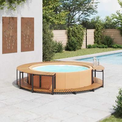 Spa-ombouw 273x53 cm massief acaciahout