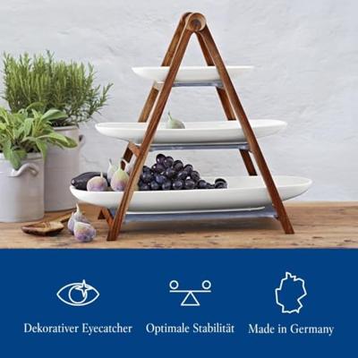 Villeroy & Boch Etagere / Serveertoren Artesano Original - Hout - 3-Laags - met serveerschalen - thumbnail
