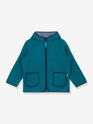 Fleece kinderjas TONTTU FINKID, zip-in binnenjas petrolblauw