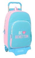 Schoolrugzak met Wielen Benetton Unique Roze Turkoois 30 x 46 x 14 cm - thumbnail