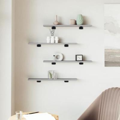 Wandschappen 4 st 60x10x1,5 cm bewerkt hout grijs sonoma eiken Wandschappen 4 st 60x10x1,5 cm bewerkt hout grijs sonoma eiken