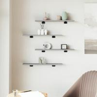 Wandschappen 4 st 60x10x1,5 cm bewerkt hout grijs sonoma eiken - thumbnail