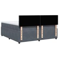 Boxspring met matras fluweel donkergrijs 200x200 cm - thumbnail