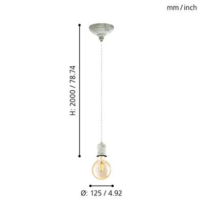 Eglo Landelijke hanglampYorth pendel vintage wit - 32533