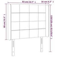 Hoofdbord met randen 83x16x118/128 cm fluweel roze - thumbnail