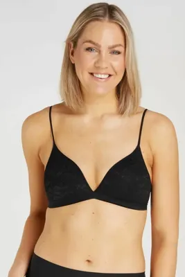 Kanten Bralette/BH padded - bh zonder beugel met vulling - Bh met kanten rand - 75B - Wit - 75B - 75B - 75B - 75B - 75B - 75B - 75B - 75B -