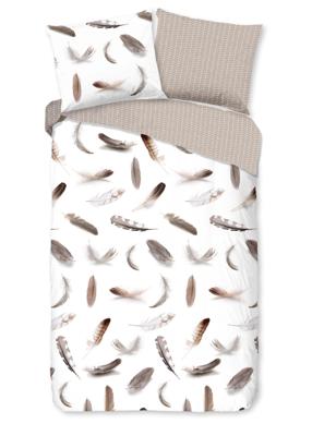 Good Morning Dekbedovertrek "veren" - Wit - (240x200/220 cm) - Katoen Flanel Good Morning Dekbedovertrek "veren" - Wit - (240x200/220 cm) - Katoen Flanel