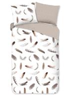 Good Morning Dekbedovertrek "veren" - Wit - (240x200/220 cm) - Katoen Flanel - thumbnail