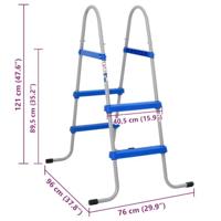 VidaXL Zwembadladder voor bovengronds zwembad 84 cm staal en kunststof - thumbnail