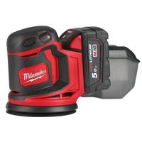 Milwaukee M18 BOS125-502B Accu Excentrische schuurmachine 125mm 18V 5.0Ah in tas - 4933464229 - thumbnail