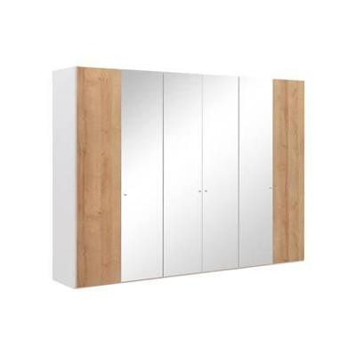 Goossens Kledingkast Easy Storage Ddk, Kledingkast 304 cm breed, 220 cm hoog, 2x draaideur en 4x spiegel draaideur midden