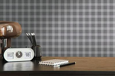 Architects Paper Art of Eden - Grijs - Geruit Behang - 390647