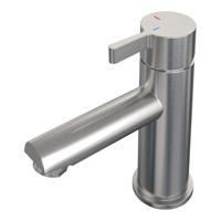 Wastafelmengkraan Brauer Brushed Edition Coldstart Opbouw Laag Halfronde Hendel Geborsteld RVS PVD Brauer - thumbnail