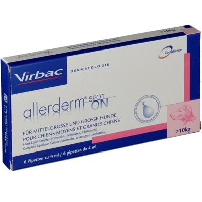 Virbac Allerderm Spot-on voor honden vanaf 10 kg 6 pipetten Virbac Allerderm Spot-on voor honden vanaf 10 kg 6 pipetten