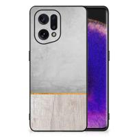 OPPO Find X5 Houten Print Telefoonhoesje Wood Concrete - thumbnail