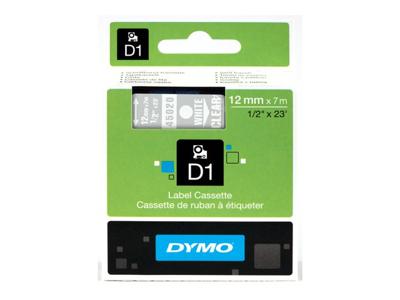 DYMO 45020 Labeltape Tapekleur: Transparant Tekstkleur: Wit 12 mm 7 m DYMO 45020 Labeltape Tapekleur: Transparant Tekstkleur: Wit 12 mm 7 m