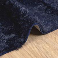 VidaXL Hoogpolig vloerkleed navarra 60x100 cm polyester marineblauw - thumbnail