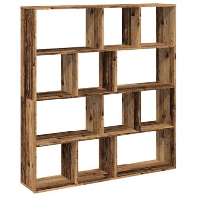 Boekenkast 132x29x141,5 cm bewerkt hout oud houtkleurig