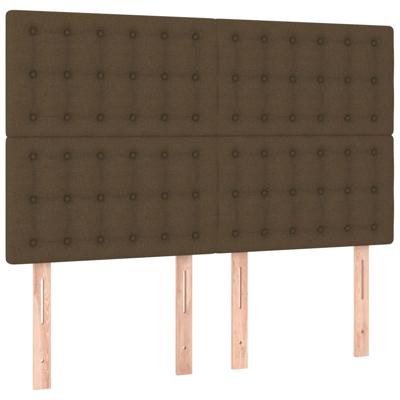 Boxspring met matras stof donkerbruin 140x200 cm