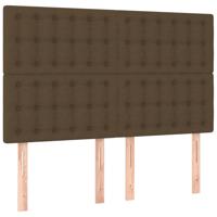 Boxspring met matras stof donkerbruin 140x200 cm - thumbnail
