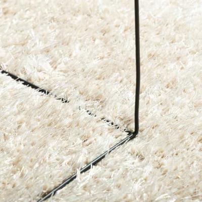 Vloerkleed hoogpolig glanzend 140x200 cm crmekleurig