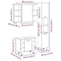 3-delige Badkamermeubelset bewerkt hout sonoma eikenkleurig - thumbnail
