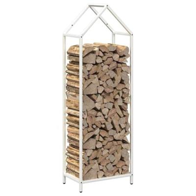 VidaXL Brandhoutrek 40x25x120 cm koudgewalst staal wit