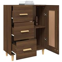 Dressoir 69,5x34x90 cm bewerkt hout bruineikenkleurig - thumbnail