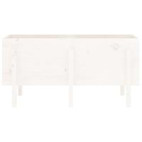 Plantenbak verhoogd 121x50x57 cm massief grenenhout wit - thumbnail