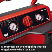 Einhell TE-AC 18/75 Li OF-Solo Accucompressor 8 bar Zonder accu, Analoge Manometer, 1 cilinder - thumbnail