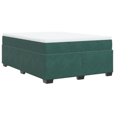 Boxspring met matras fluweel donkergroen 140x190 cm