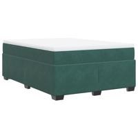 Boxspring met matras fluweel donkergroen 140x190 cm - thumbnail