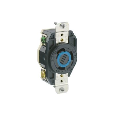 Leviton 2620 30 Amp, 250 Volt, Flush Mounting Locking Receptacle, Industrial Grade, Grounding, V-0-MAX, Black by Leviton