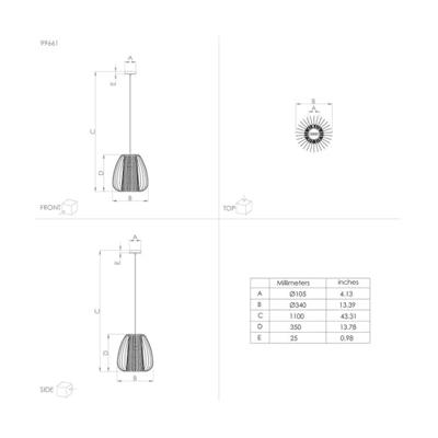Eglo HanglampCurasao zwart met goud - 99661