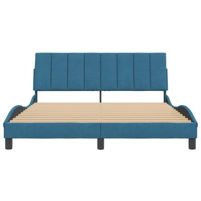 Bedframe zonder matras "Hanko" fluweel blauw 180x200 cm