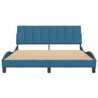 Bedframe zonder matras "Hanko" fluweel blauw 180x200 cm - thumbnail