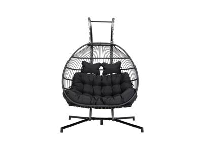 HOME DELUXE Hangstoel met frame Loma (2-zits, Zwart)