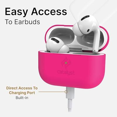Catalyst Slim Case voor AirPods Pro Skin voor Apple AirPods Pro Charging Case, verwisselbare kleuren, beschermhoes Soft Skin, compatibel draadloos opladen - Neon Roze