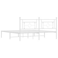 Bedframe met hoofdbord metaal wit 180x200 cm - thumbnail