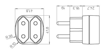 Kopp stekker 2-voudig euro IP20 wit