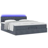 Ottoman bed met matras en LED's 160x200cm fluweel donkergrijs - thumbnail