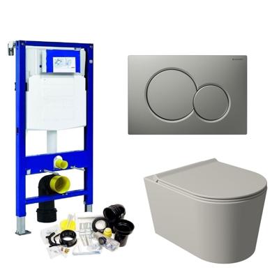 Geberit UP320 Toiletset Wandcloset Salenzi Civita Mat Grijs met Sigma 01 Drukplaat