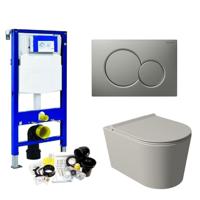 Geberit UP320 Toiletset Wandcloset Salenzi Civita Mat Grijs met Sigma 01 Drukplaat - thumbnail