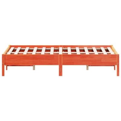 Bedframe zonder matras massief grenenhout wasbruin 120x190 cm