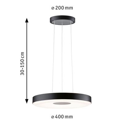 Paulmann Pane 79779 LED-hanglamp 11 W Zwart, Grijs Paulmann Pane 79779 LED-hanglamp 11 W Zwart, Grijs