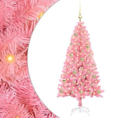 VidaXL Kerstboom met 150 led met standaard roze 150 cm pvc VidaXL Kerstboom met 150 led met standaard roze 150 cm pvc
