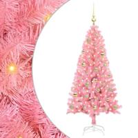 VidaXL Kerstboom met 150 led met standaard roze 150 cm pvc - thumbnail