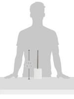 MSV Toiletborstel houder Kubik - kunststeen - wit|zilver - 37 cm - thumbnail